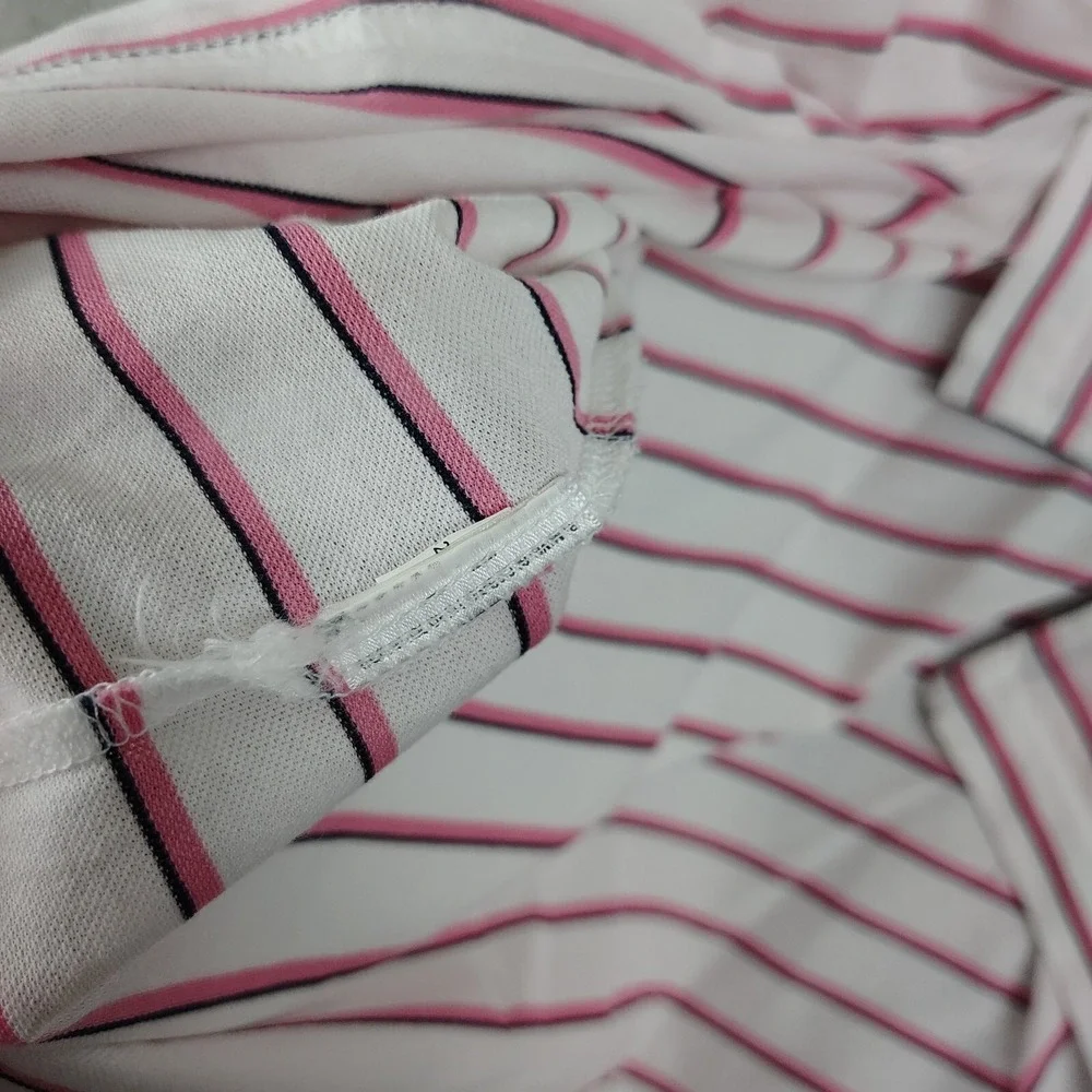 Polo‎ Ralph Lauren Shirt Short Sleeve  Pro-fit JR. Classic AJGA Sz L Pink Stripe